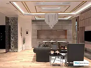 3D Max Kursu - 3D Max Kursu Öğrenci Çalışması Salon Çizimi